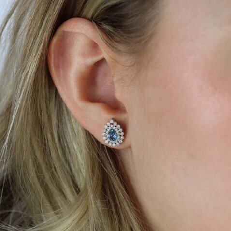 Asta Aquamarine and Diamond Pear Shaped Earrings Heidi Kjeldsen Jewellers ER4683