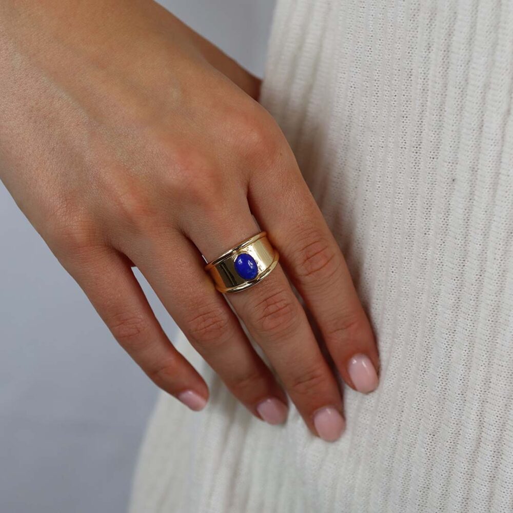 Birgit Lapis Lazuli Gold Ring Heidi Kjeldsen Jewellers R1568 model