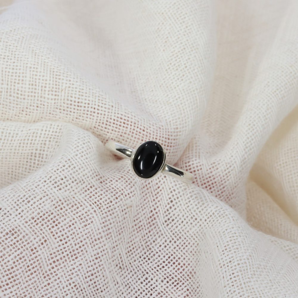 Black Onyx Sterling Silver Ring Heidi Kjeldsen Jewellery R1554 white