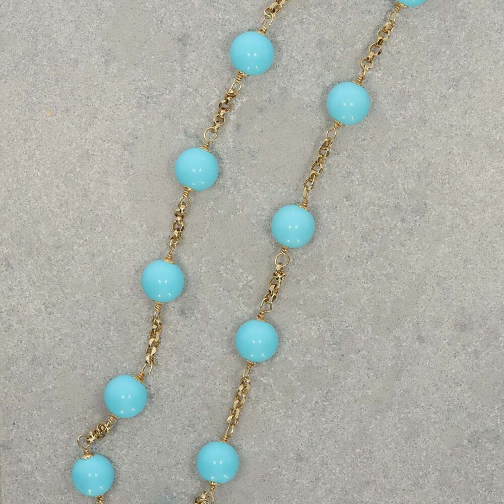 Casper Turquoise Gold Necklace Heidi Kjeldsen Jewellery NL1171 still