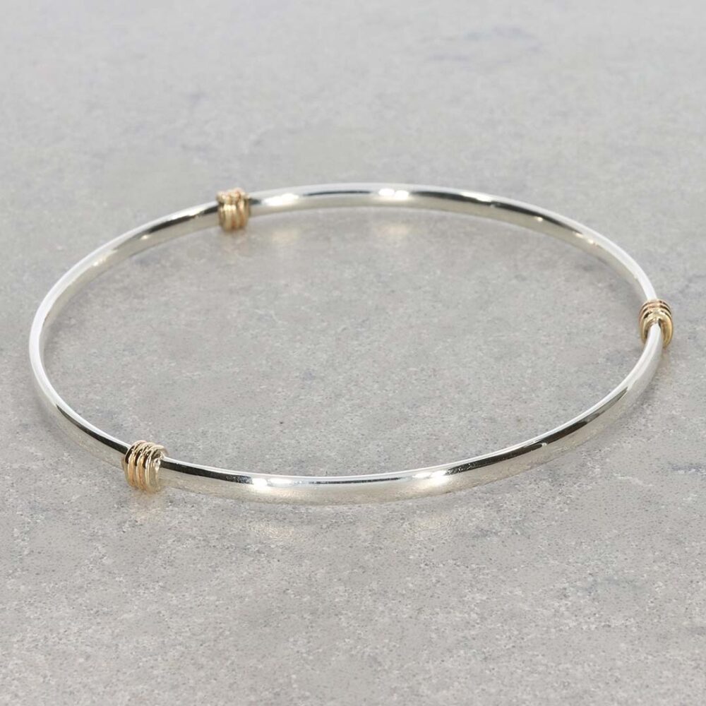 Eliza Gold Silver Wrap Bangle Heidi Kjeldsen Jewellers BL1309 still