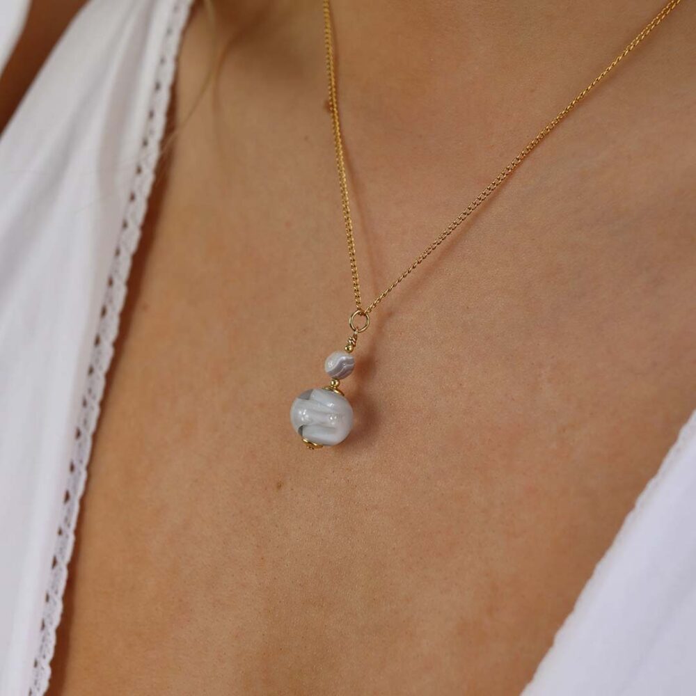 Heidi Botswana Agate Glass Pendant Heidi Kjeldsen Jewellers P1336
