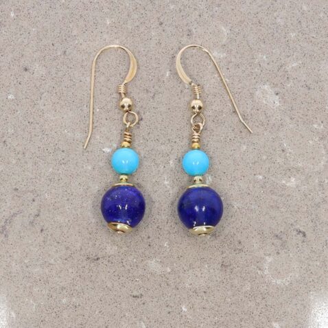 Lapis Lazuli Turquoise Drop Earrings Heidi Kjeldsen jewellery ER4752 still