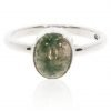 Moss Agate and Silver Ring by Heidi Kjeldsen Jewellery R1553 Front
