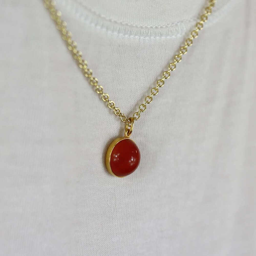 Naja Red Jasper Gold Pendant Heidi Kjeldsen Jewellers P1294