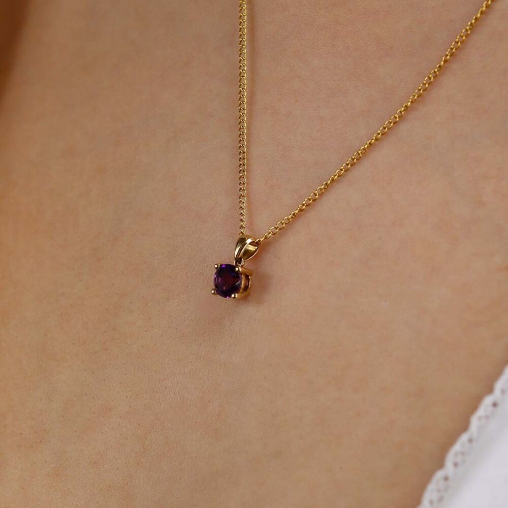 Viola Amethyst and Yellow Gold Pendant Heidi Kjeldsen Jewellers P1245