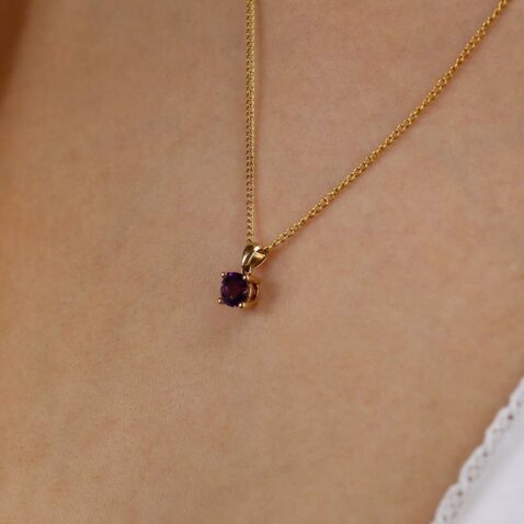 Viola Amethyst and Yellow Gold Pendant Heidi Kjeldsen Jewellers P1245