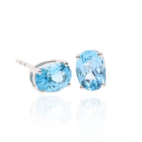 Blue Topaz Oval Earrings By Heidi Kjeldsen Jewellery Side