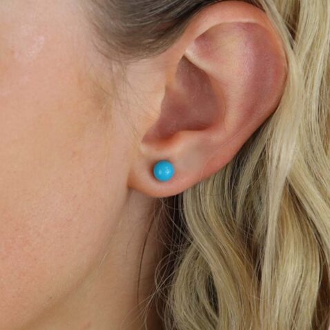 Casper Turquoise Earstuds Heidi Kjeldsen Jewellery ER1790 Model (1)