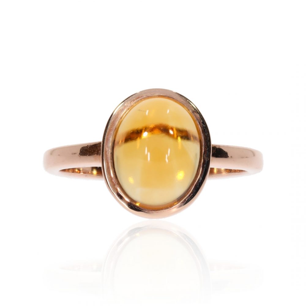 Citrine and Rose Gold Ring By Heidi Kjeldsen Jewellery R1574 Front View