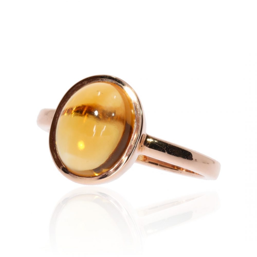 Citrine and Rose Gold Ring By Heidi Kjeldsen Jewellery R1574 Side View