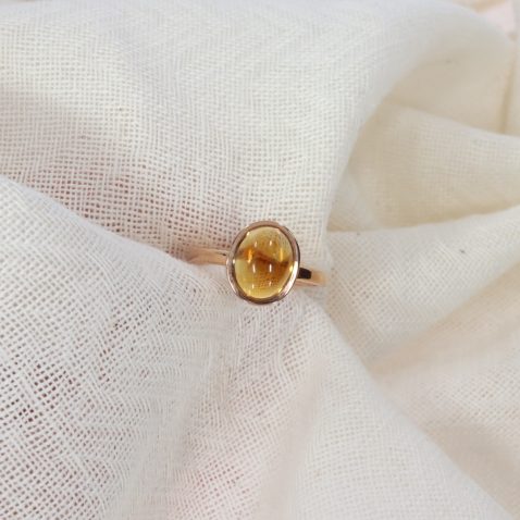 Citrine and Rose Gold Ring Heidi Kjeldsen Jewellery R1574 white