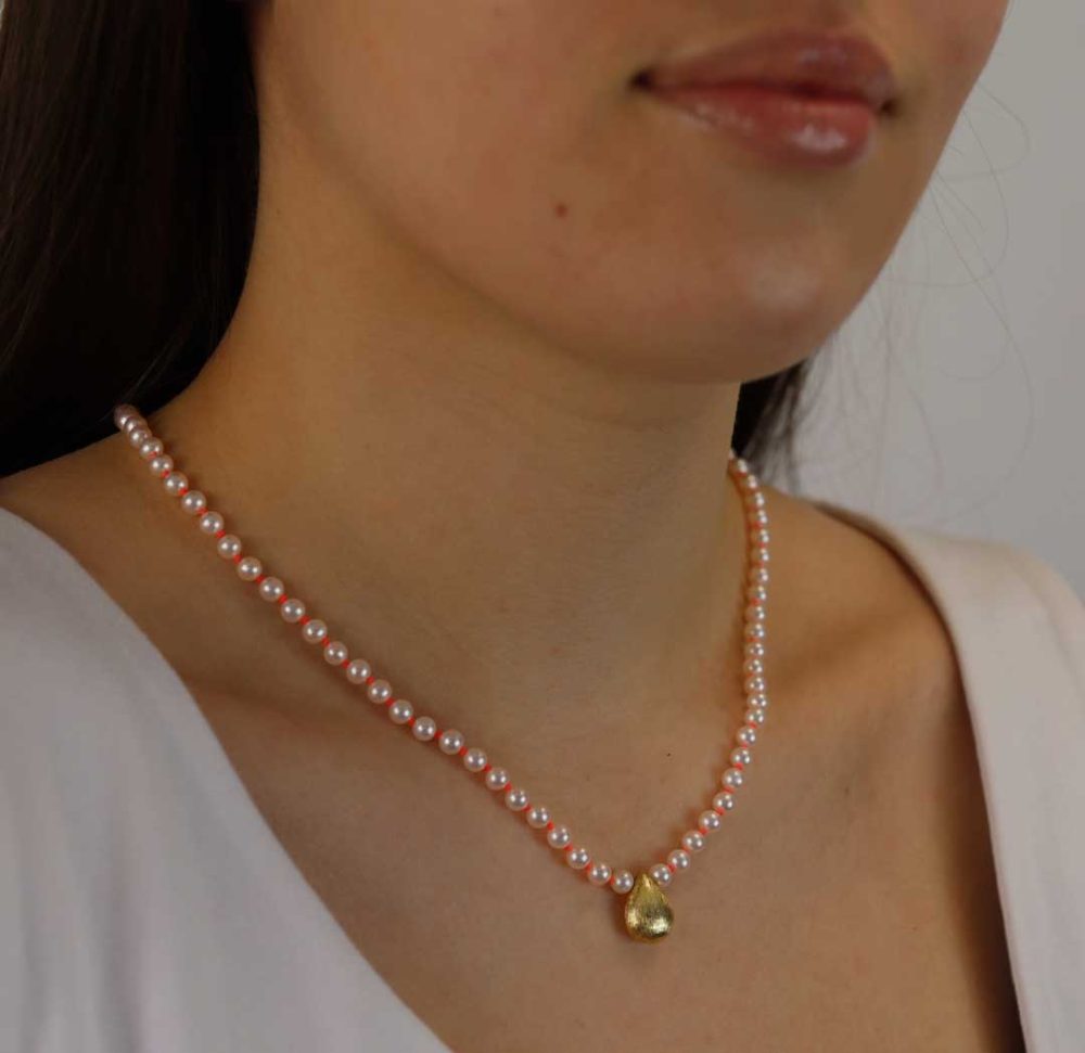 Cultured Pearl Gold Filled Drop Necklace Heidi Kjeldsen Jewellery