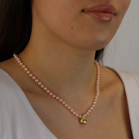 Cultured Pearl Gold Filled Drop Necklace Heidi Kjeldsen Jewellery