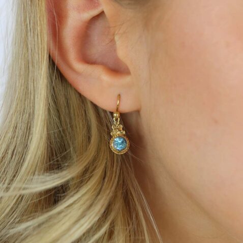 Freja Blue Topaz Filigree Drop Earrings Heidi Kjledsen Jewellers ER1837