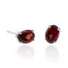 Garnet Oval and White Gold Earrings By Heidi Kjeldsen Jewellers ER2055