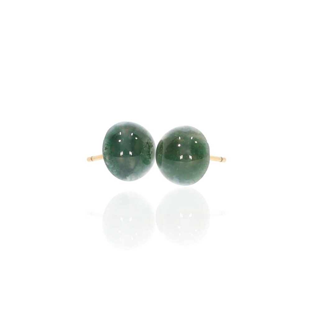 Green Moss Agate And Gold Earrings Heidi Kjeldsen Jewellery ER2474 white