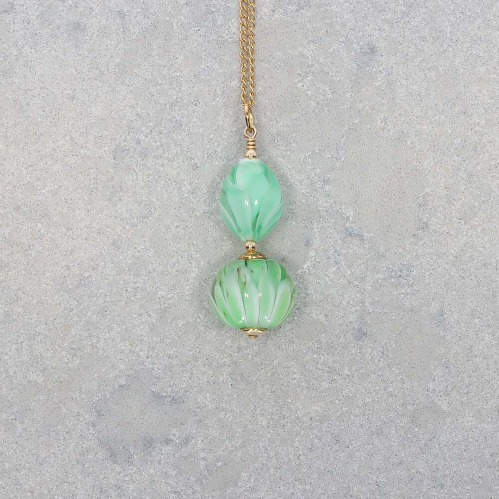 Heidi Green Swirl Murano Glass Pendant Heidi Kjeldsen Jewellers P1352 still