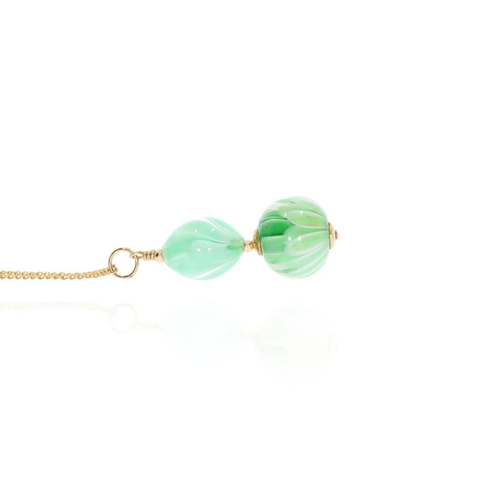 Heidi Green Swirl Murano Glass Pendant Heidi Kjeldsen Jewellers P1352 white
