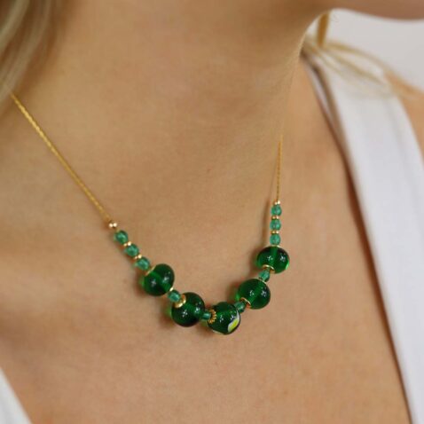 Heidi Green Yellow Glass Necklace Heidi Kjeldsen Jewellers NL1179