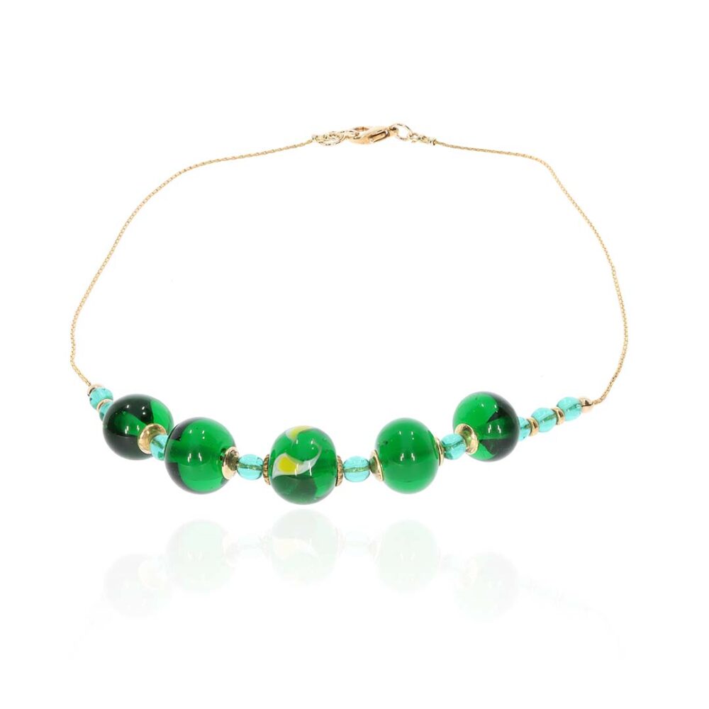 Heidi Green Yellow Glass Necklace Heidi Kjeldsen Jewellers NL1179 white