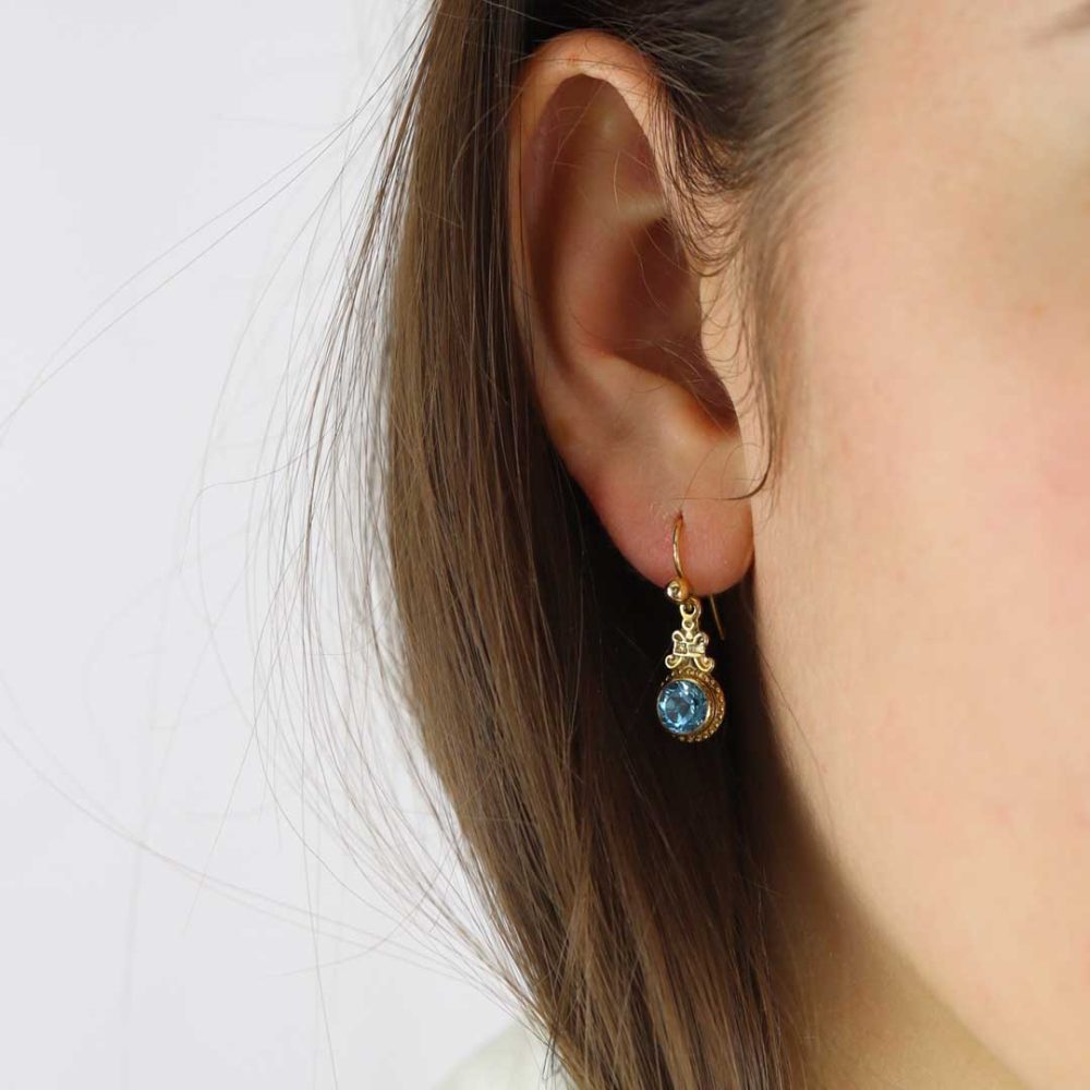 Heidi Kjeldsen Jewellery Blue Topaz Earrings ER1837 model1