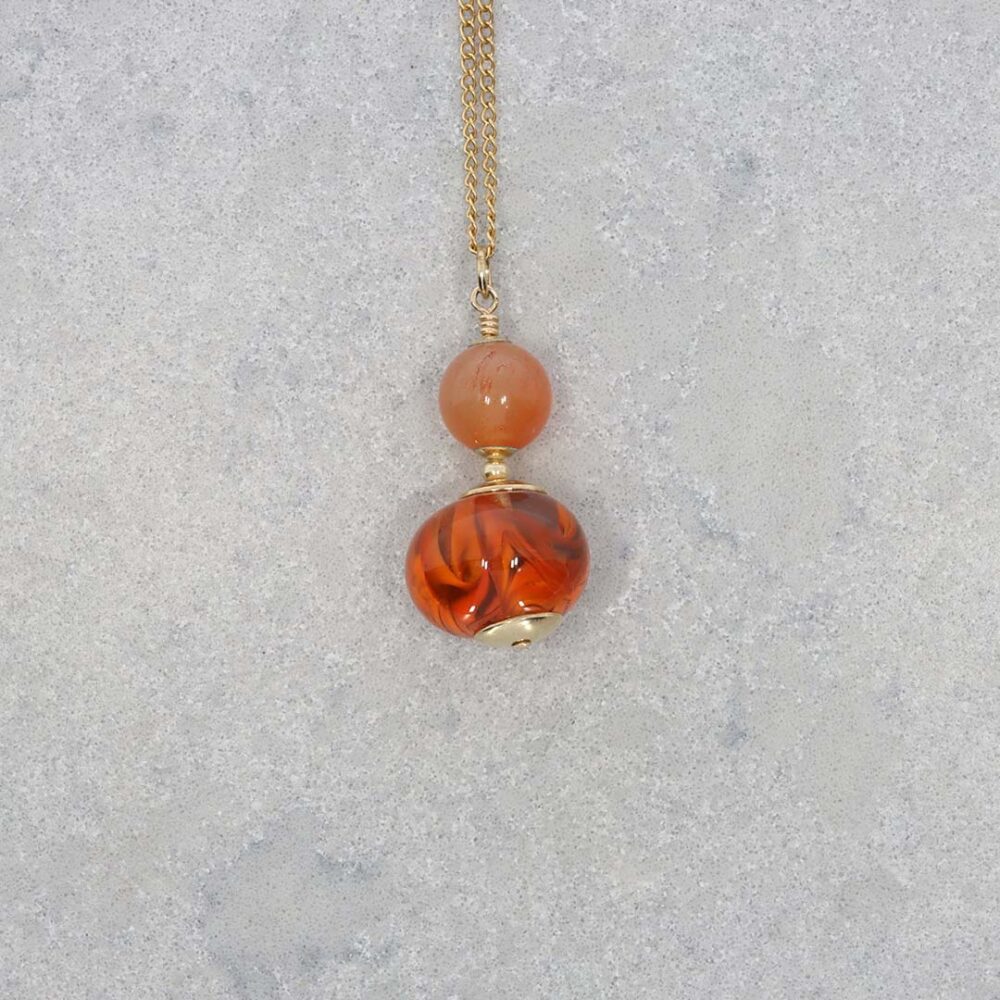 Heidi Orange Swirl Murano Glass Pendant Heidi Kjeldsen Jewellery P1381 still