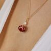 Heidi Red and White Glass Pendant Heidi Kjeldsen Jewellers P1354