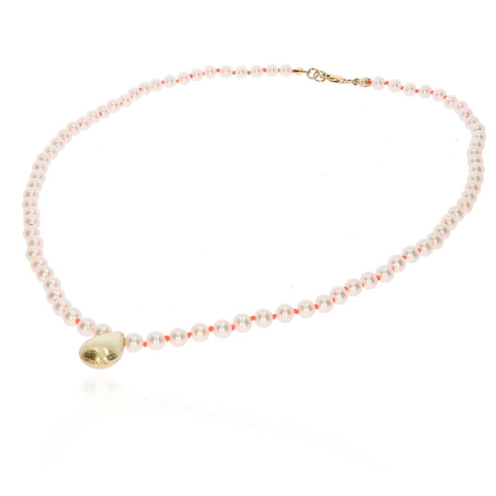 Margit Cultured Pearl Gold Filled Drop Necklace Heidi Kjeldsen Jewellery NL1232 white