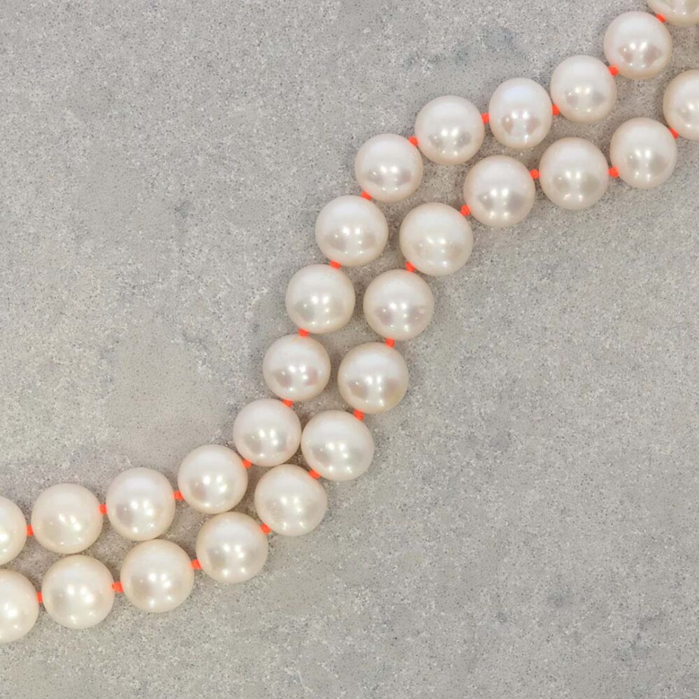 Margit Cultured Pearl Orange Necklace Heidi Kjeldsen Jewellers NL1235 still