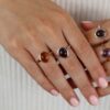 Naja Citrine Garnet Cabochon Rings Heidi Kjeldsen Jewellers R1574 R1533 model2