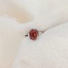 Rich, Wine Red Garnet and White Gold Cabochon Ring R1533 Heidi Kjeldsen Jewellery