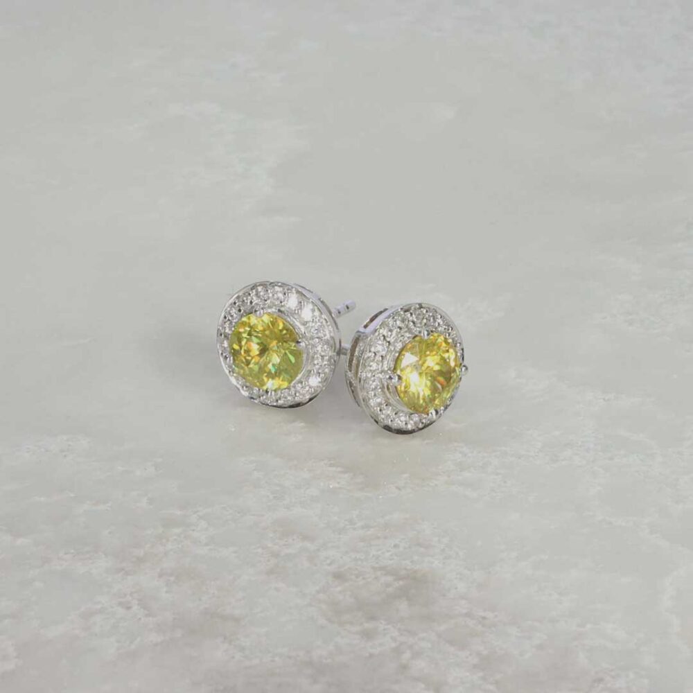 Burmese Sphene and Diamond Earrings Heidi Kjeldsen Jewellers ER2378 still