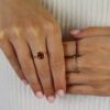 Garnet cabochon white Gold ring by Heidi Kjeldsen Jewellers R1620 Model