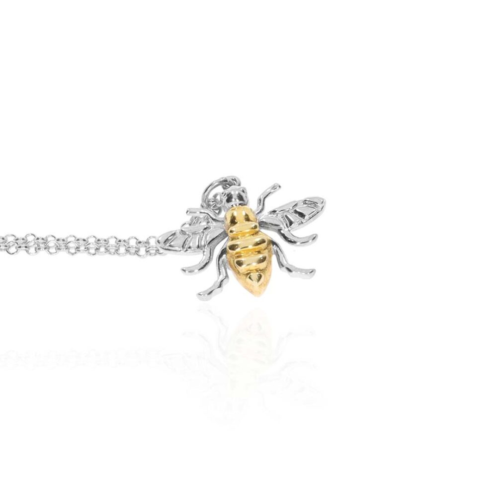 Espen Sterling Gold Bee Pendant Heidi Kjeldsen Jewellery P1392 white