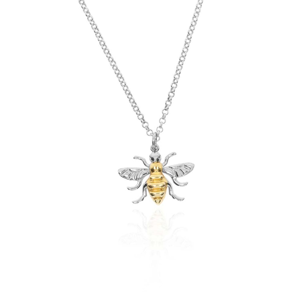 Espen Sterling Gold Bee Pendant Heidi Kjeldsen Jewellery P1392 white1