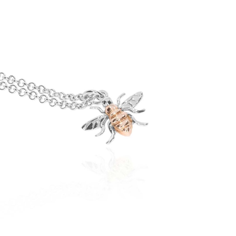 Espen Sterling Rose Gold Bee Pendant Heidi Kjeldsen Jewellery P1394 white1