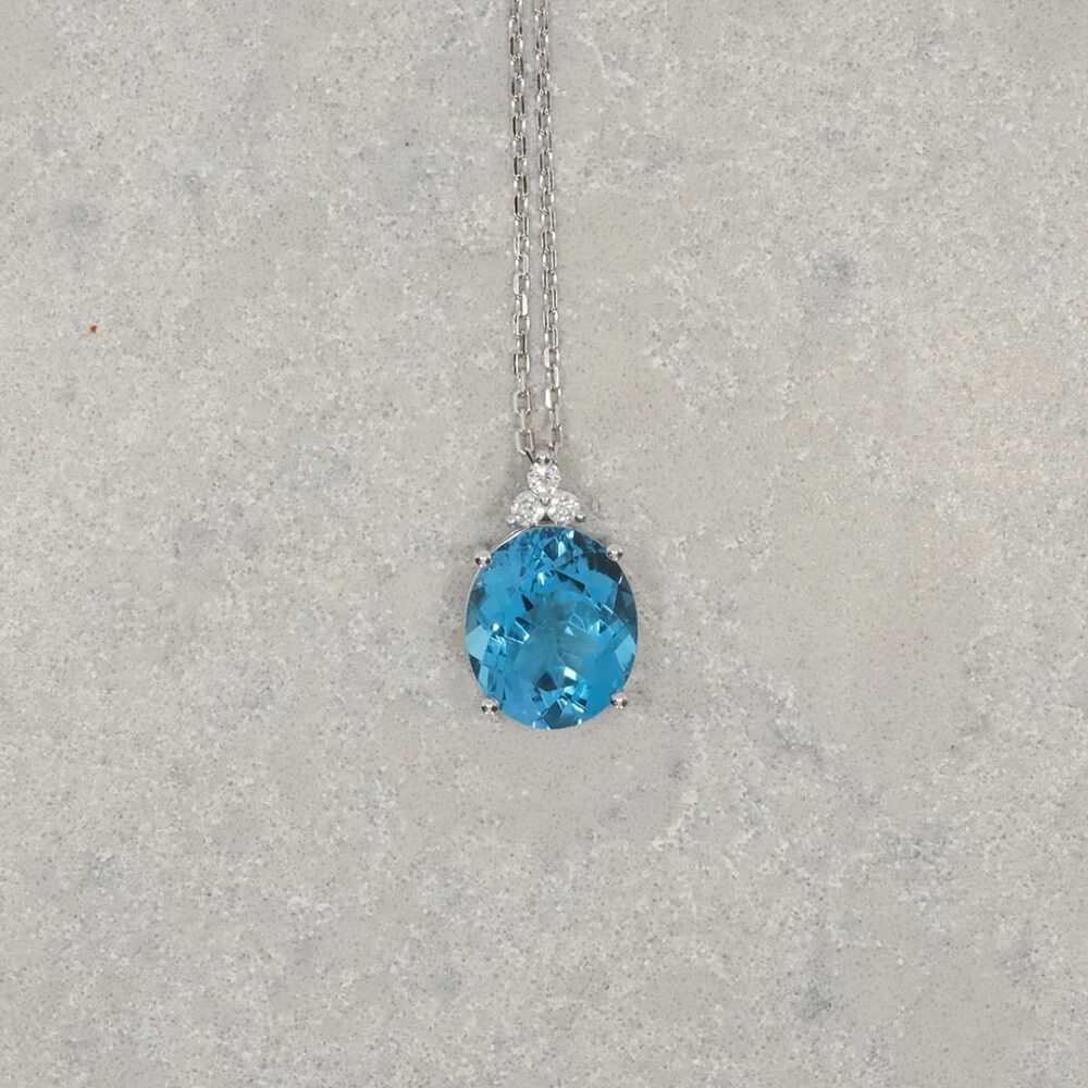 Freja Blue Topaz and Diamond Pendant Heidi Kjeldsen Jewellers P1382 still