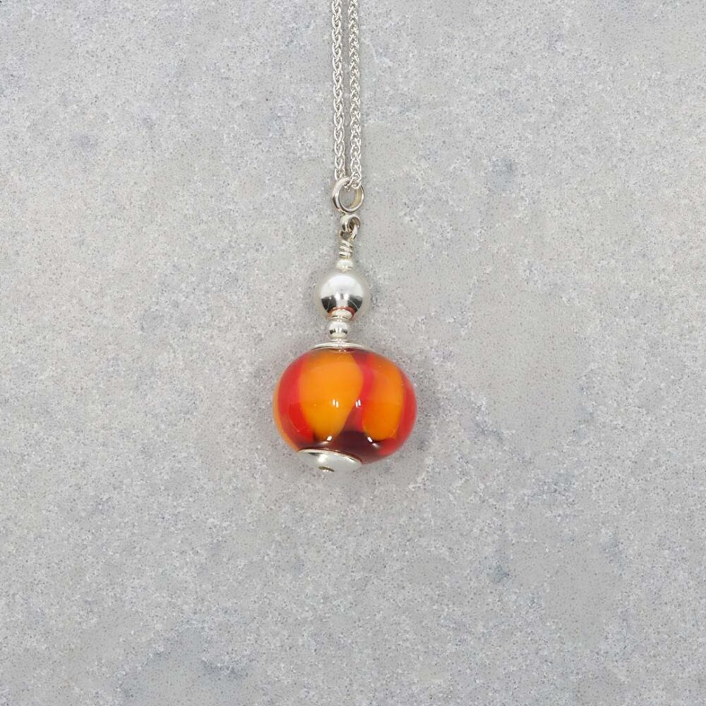 Heidi Red Orange Murano Glass Pendant Heidi Kjeldsen Jewellery P1363 still