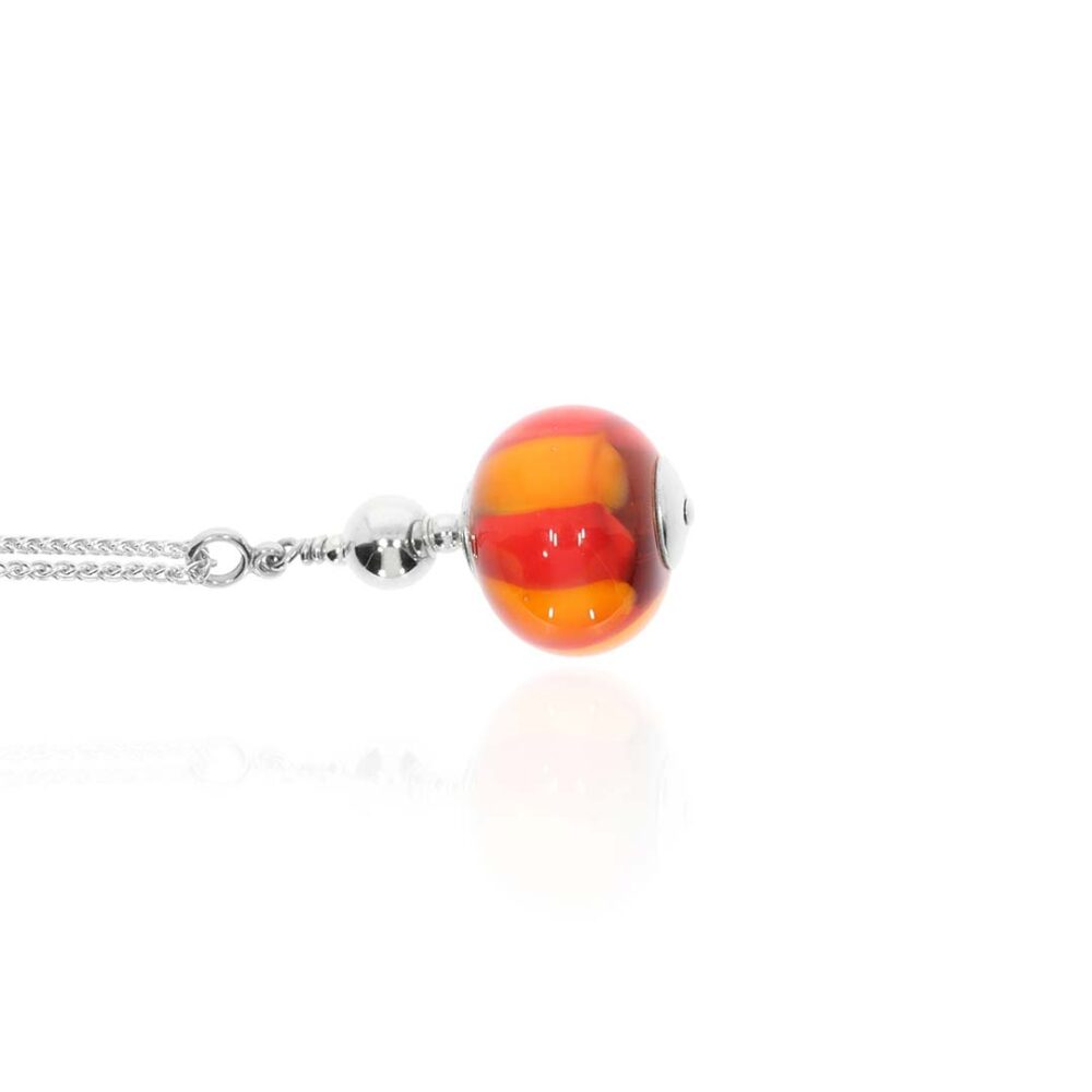 Heidi Red Orange Murano Glass Pendant Heidi Kjeldsen Jewellery P1363 white