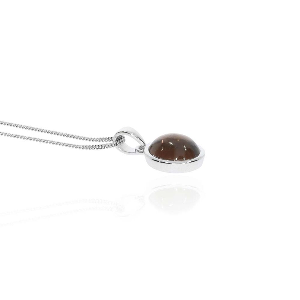 Lisbet smokey quartz pendant Heidi Kjeldsen Jewellers P1369 white