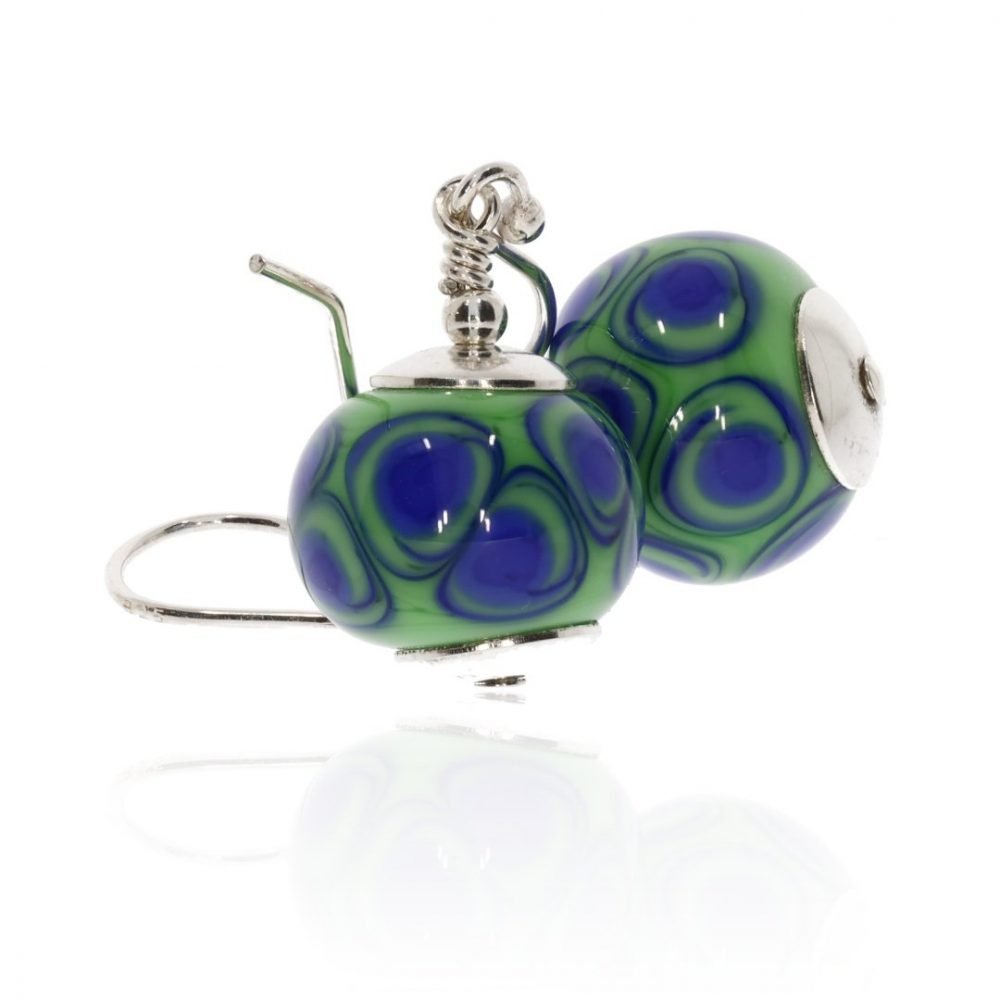Blue Green Murano Glass Earrings By Heidi Kjeldsen Jewellery ER2484 Stacked