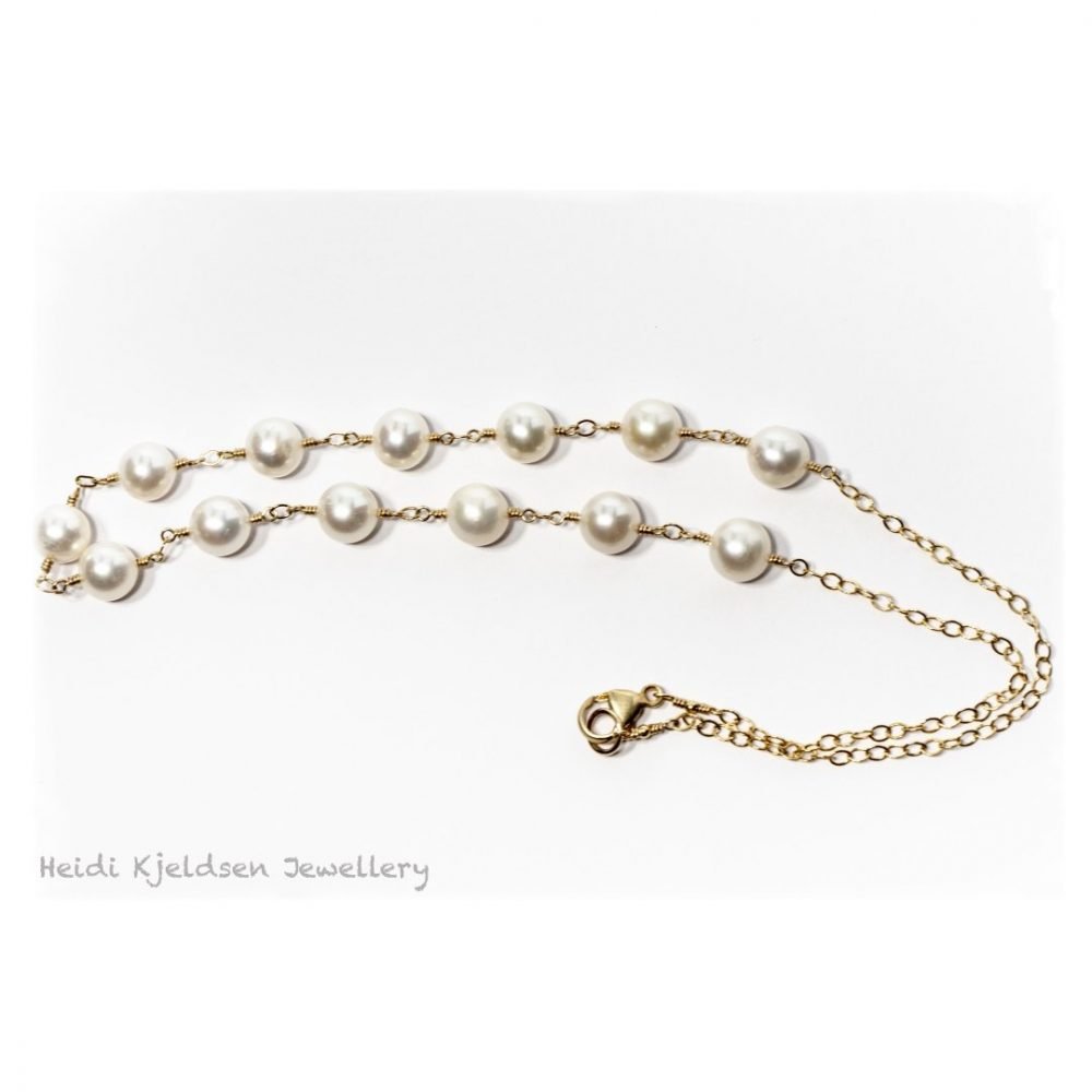 Elegant Cultured Pearl and Gold Filled Necklace by Heidi Kjeldsen Jewellers NL1240 C
