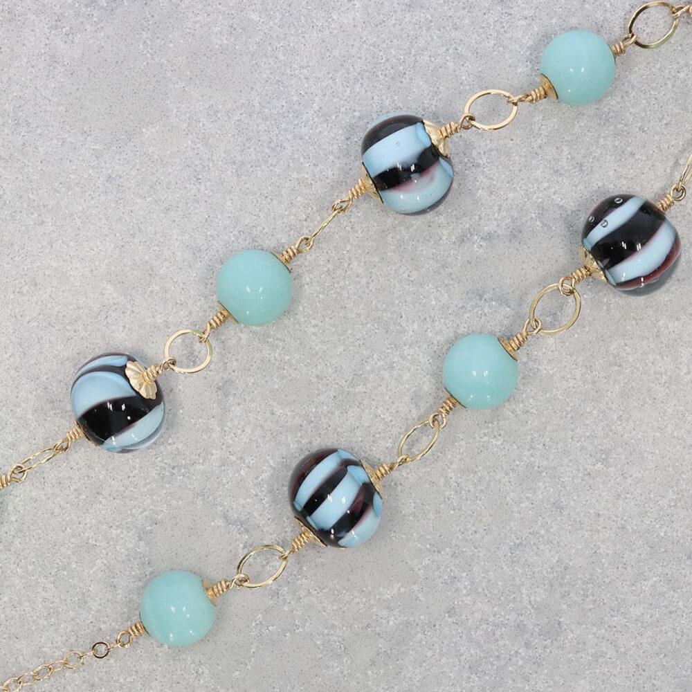 Heidi Amazonite Murano Glass Necklace Heidi Kjeldsen Jewellery Model NL1248 still