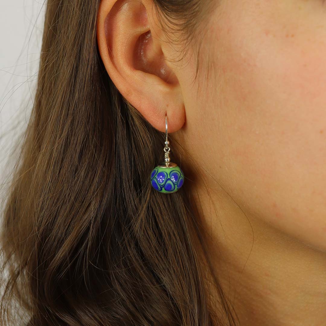 Heidi Blue and Green Glass Drop Earrings