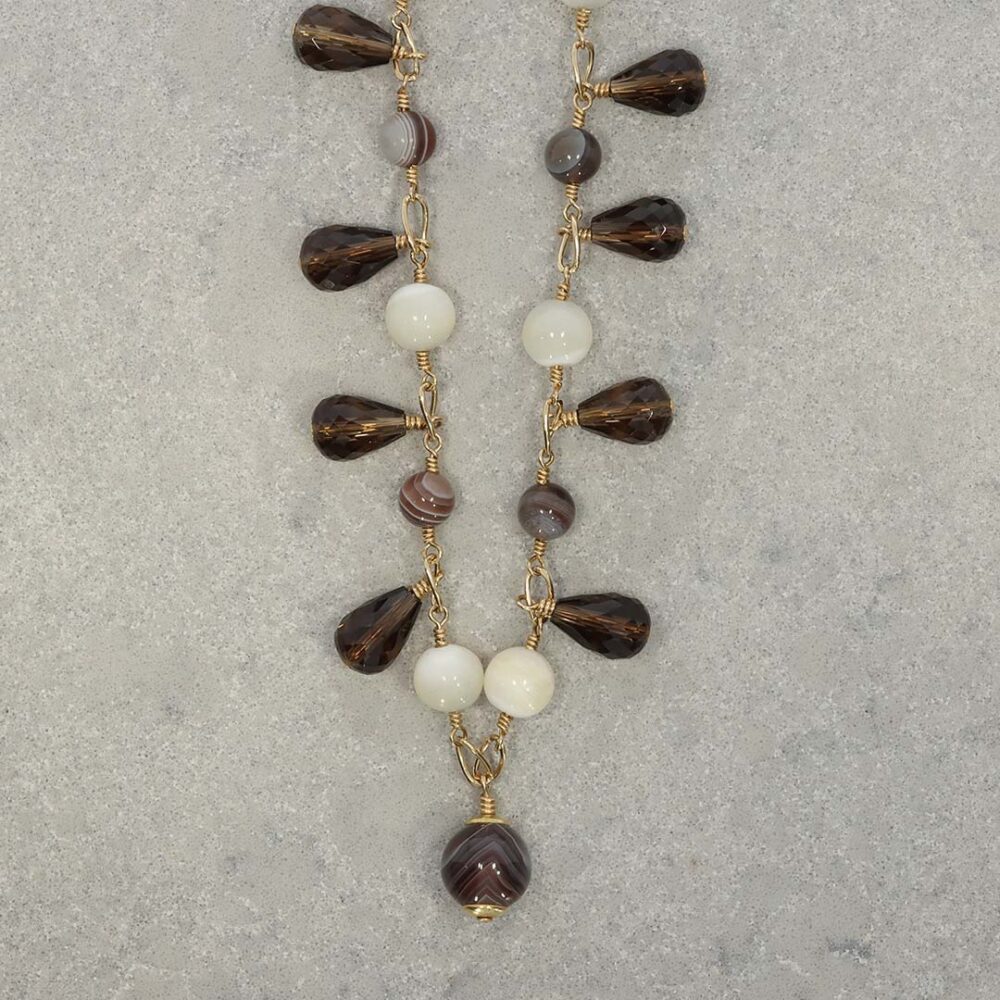 Naja Gemstone Mother Of Pearl Necklace Heidi Kjeldsen Jewellers NL1241 still