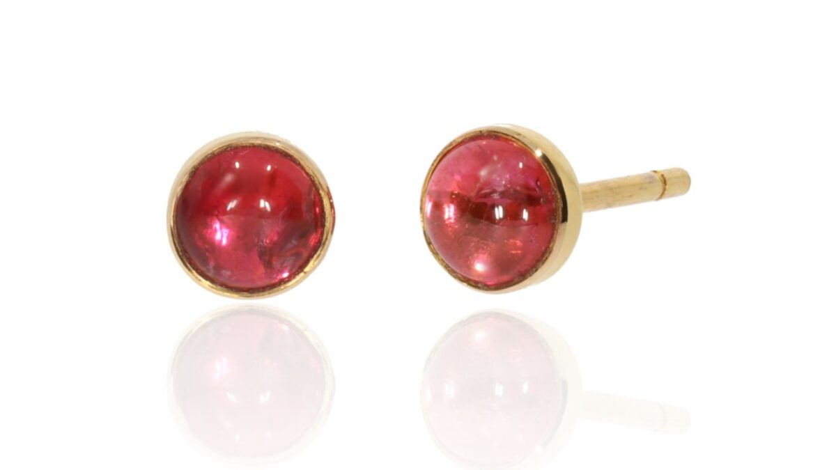 Pink Tourmaline Edge Posts - Silversmith Post Earrings selling - Pink Tourmaline Studs - Tourmaline Earrings