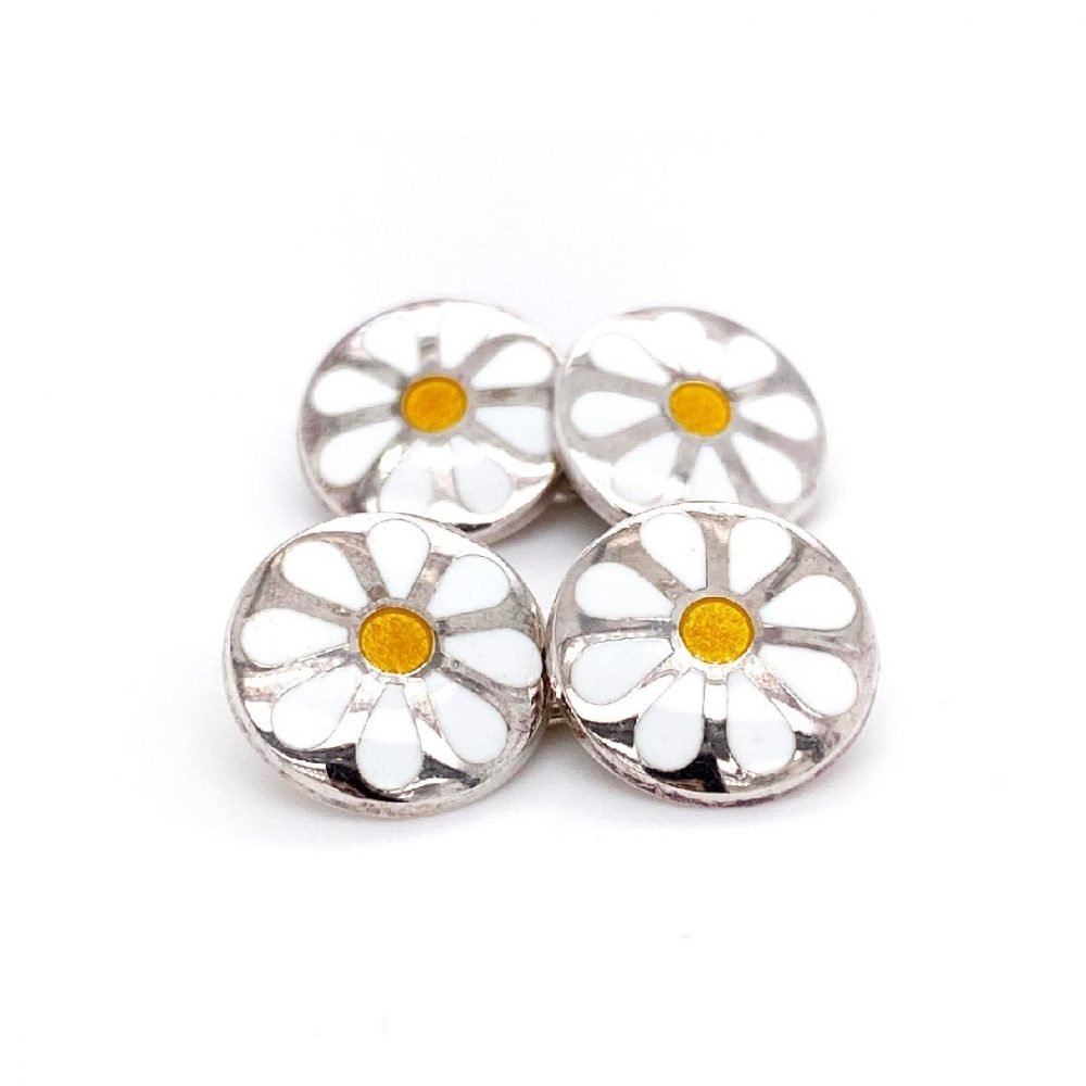 Stylish Daisy handmade sterling silver cufflinks by Heidi Kjeldsen Jewellery CL0227 B