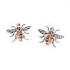 Delightful Sterling Silver and Rose Gold Plated Earrings by Heidi Kjeldsen Jewellers ER2505 Front View