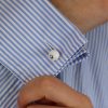 White Agate and Sterling Silver Cufflinks by Heidi Kjeldsen Jewellers Model